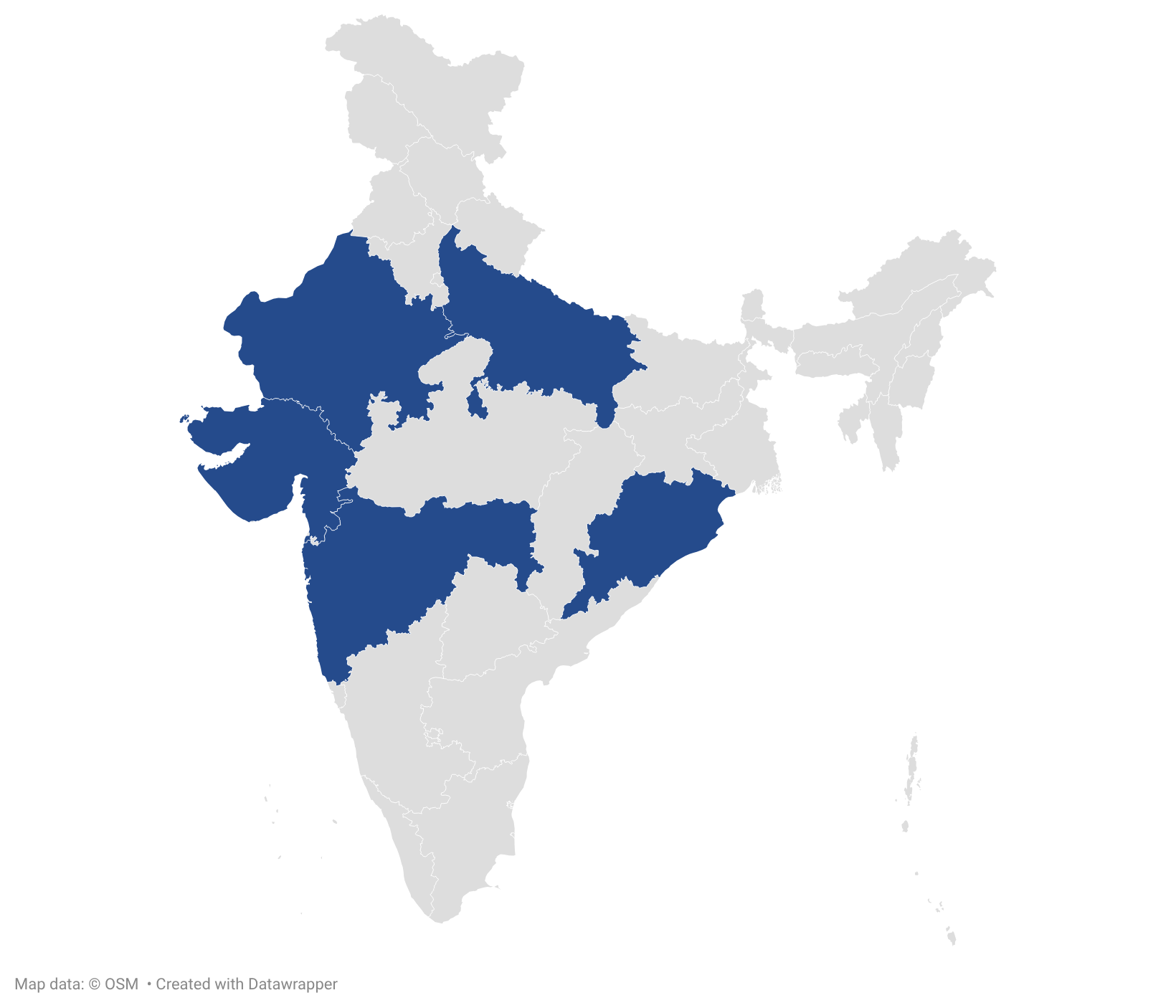 Map of India showing Global Services operating states: Gujarat, Maharashtra, Odisha, Rajasthan, and Uttar Pradesh.